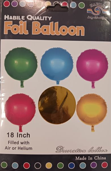 Балон фолио кръг жълт 18"