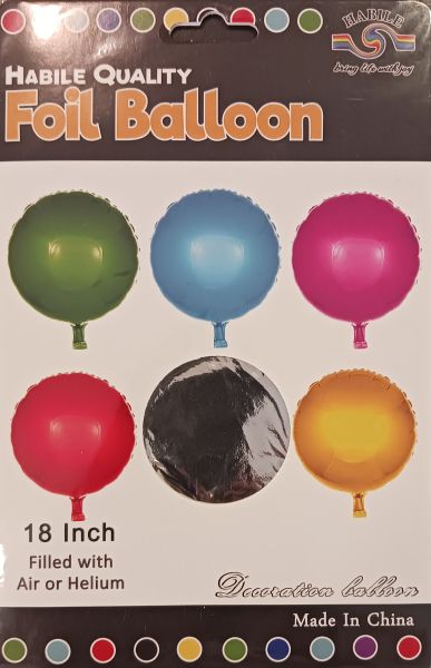 Балон фолио кръг сребро 18"