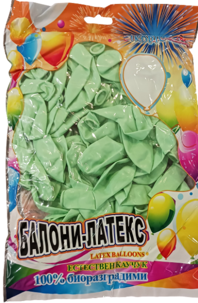 Балони Tropic fire латекс МАКАРОН GREEN/ ЗЕЛЕНО 10" 100бр./ №5, M10 5