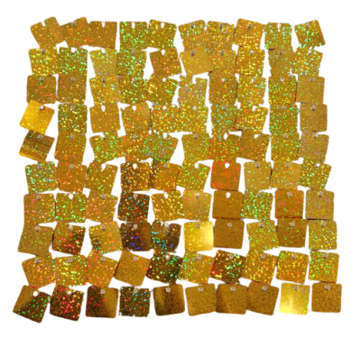 Комплект 100 пана за пайетена фонова стена с прозрачен гръб, 30*30см ХОЛОГРАМНО ЗЛАТНО