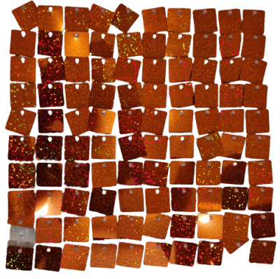 Комплект 100 пана за пайетена фонова стена с прозрачен гръб, 30*30см ХОЛОГРАМНО ОРАНЖЕВО