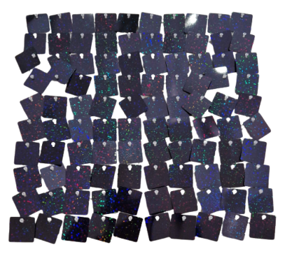 Комплект 100 пана за пайетена фонова стена с прозрачен гръб, 30*30см ХОЛОГРАМНО ЧЕРНО