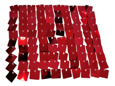 Комплект 100 пана за пайетена фонова стена с прозрачен гръб, 30*30см ЧЕРВЕНО