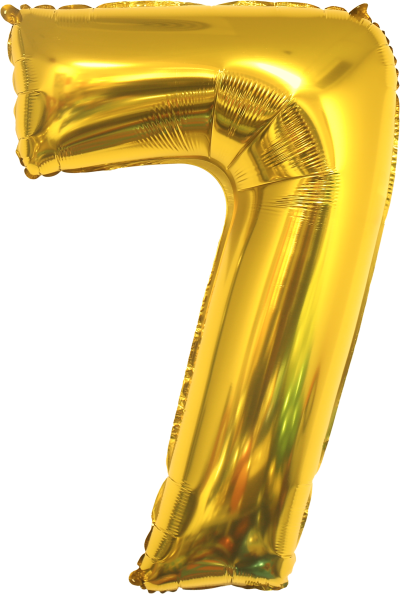 Фолиев балон цифра 7, ЗЛАТО / 38"