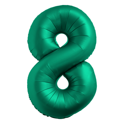 Фолиев балон цифра 8, ХРОМ ЗЕЛЕНО - 102см