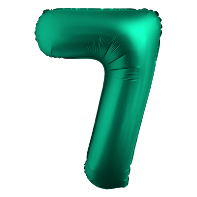 Фолиев балон цифра 7, ХРОМ ЗЕЛЕНО - 102см