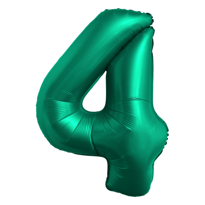 Фолиев балон цифра 4, ХРОМ ЗЕЛЕНО - 102см