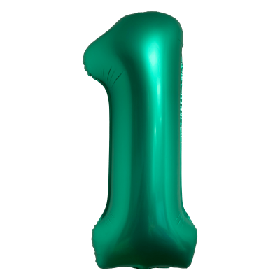 Фолиев балон цифра 1, ХРОМ ЗЕЛЕНО - 102см