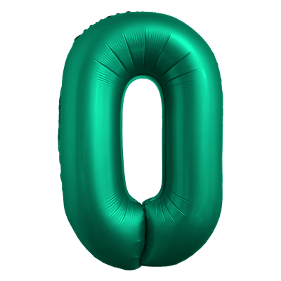 Фолиев балон цифра 0, ХРОМ ЗЕЛЕНО - 102см