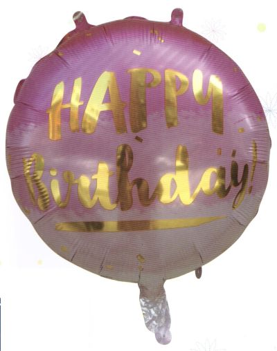 Фолиев кръгъл балон Happy birthday 18"