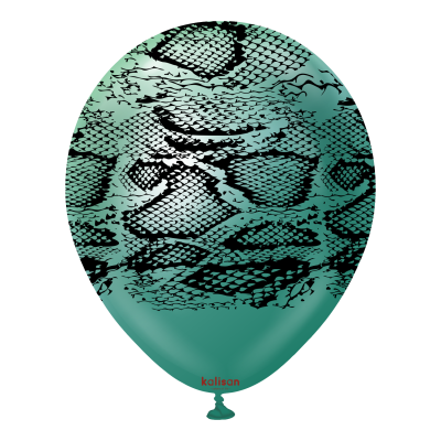 Kalisan Safari балони (Mirror зелено) с печат Змия N (черен) / 12", 1бр.