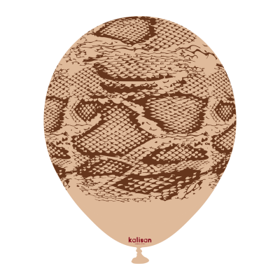 Kalisan Safari балони (пустинен пясък) с печат Змия N (тъмно кафяв) / 12", 1бр.
