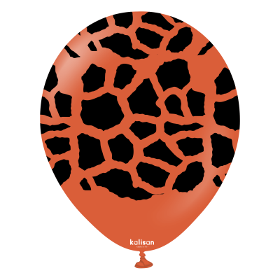 Kalisan Safari оранжеви балони с печат Жираф (черен) / 12", 1бр.
