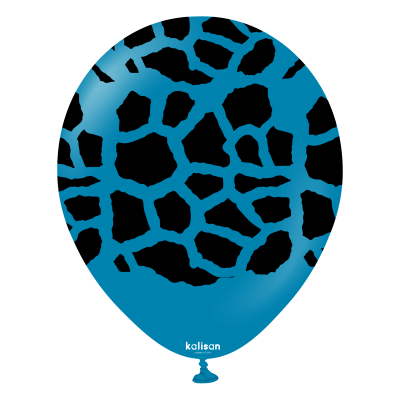 Kalisan Safari тъмно сини балони с печат Жираф (черен) / 12", 1бр.