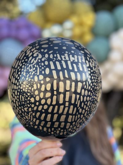 Kalisan Safari черни балони с печат Крокодил (златен) / 12", 1бр.