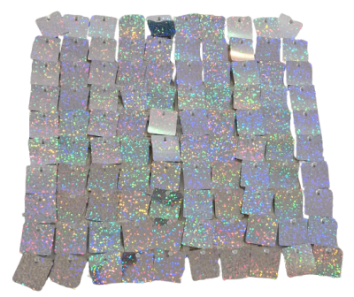 Комплект 50 пана за пайетена фонова стена с прозрачен гръб, 30*30см ХОЛОГРАМНО СРЕБЪРНО