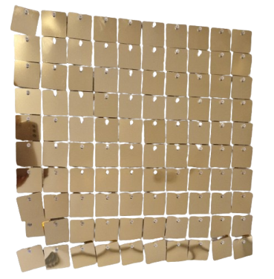 Комплект 100 пана за пайетена фонова стена с прозрачен гръб, 30*30см СВЕТЛО ЗЛАТО