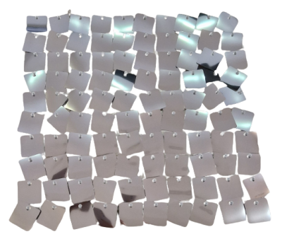 Комплект 100 пана за пайетена фонова стена с прозрачен гръб, 30*30см  СРЕБЪРНО