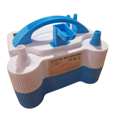 Електрическа помпа за балони с две глави / бяло-синя