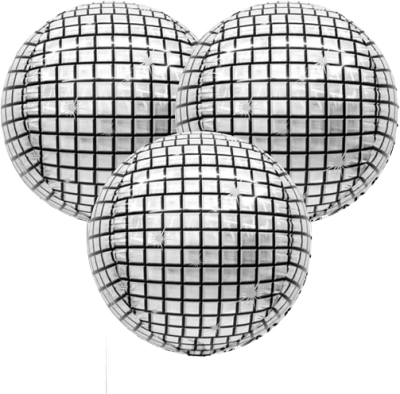 4D фолио Диско топка - балон сфера сребро, 50"