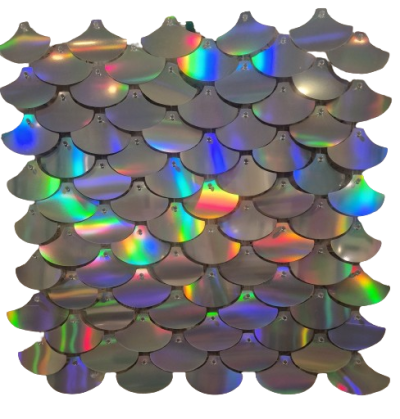 Комплект 50 пана за пайетена фонова стена с прозрачен гръб, 30*30см, плочки СИНЬО