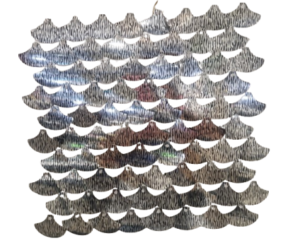 Комплект 50 пана за пайетена фонова стена с прозрачен гръб, 30*30см, плочки ЧЕРНО