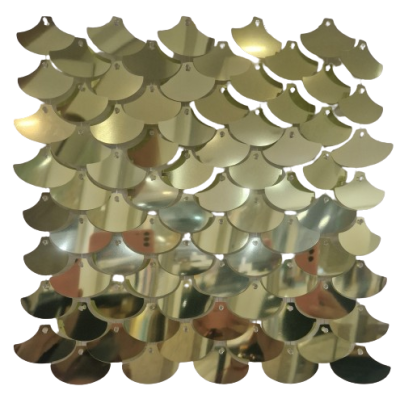 Комплект 50 пана за пайетена фонова стена с прозрачен гръб, 30*30см, плочки ЗЕЛЕНО