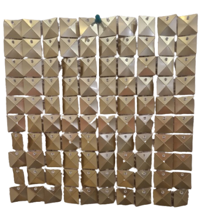 Комплект 100 пана за пайетена фонова стена с прозрачен гръб, 30*30см, плочки ШАМПАНСКО МАТИРАНО