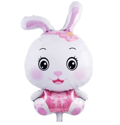 Балон фолио Зайче, розово