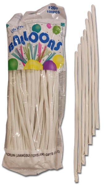 Моделиращи балони Tropic fire ПАСТЕЛ 100бр/пак. * D4, бяло