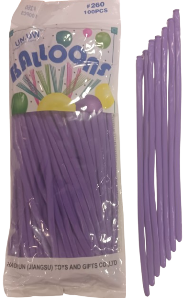 Моделиращи балони Tropic fire ПАСТЕЛ 100бр/пак. * D4, лилаво