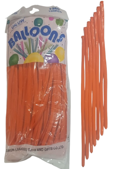 Моделиращи балони Tropic fire ПАСТЕЛ 100бр/пак. * D4, оранжево