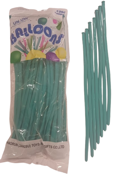 Моделиращи балони Tropic fire ПАСТЕЛ 100бр/пак. * D4, синьо тифани