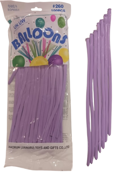 Моделиращи балони Tropic fire ПАСТЕЛ 100бр/пак. * D4, люляк