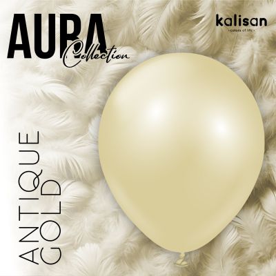 Големи кръгли балони Kalisan 18" Aura Antique Gold 25бр.,