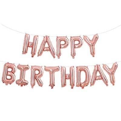 Фолиеви букви HAPPY BIRTHDAY, розово злато