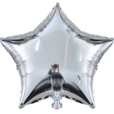 Фолиев балон Звезда, сребро, 18"