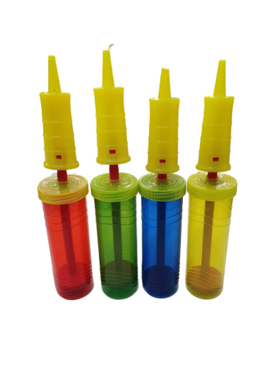 Ръчна помпа за балони, прозрачна, цветна