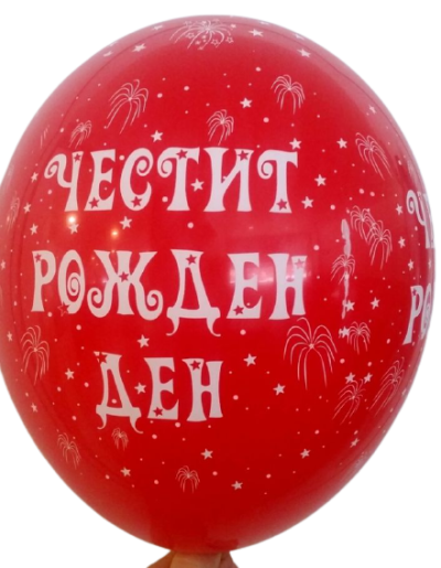 Балони пастел с печат Честит рожден ден, 30см, различни цветове, all 100бр.
