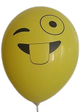 Балони с печат Усмивка, 30см, 100бр., с изплезен език, едностранен печат