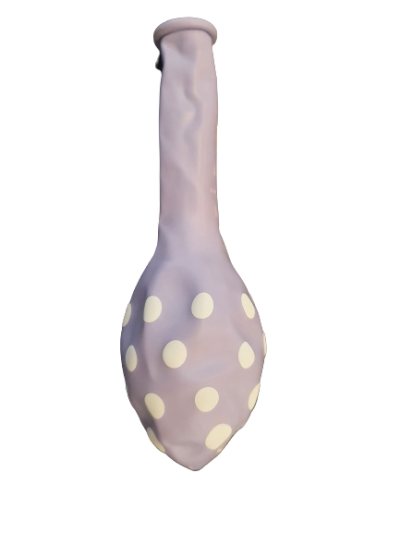 Балони пастел макарон с принт бели точки - 30см, 100бр., цвят люляк