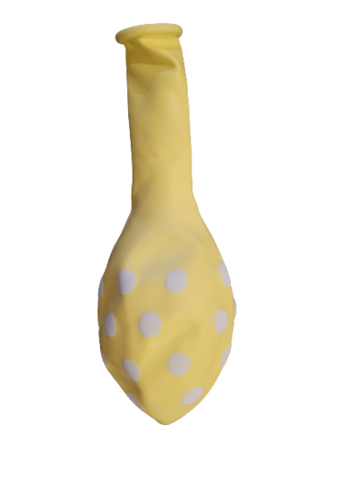 Балони пастел макарон с принт бели точки - 30см, 100бр., цвят жълт