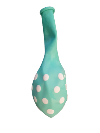 Балони пастел макарон с принт бели точки - 30см, 100бр., цвят мента