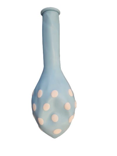 Балони пастел макарон с принт бели точки - 30см, 100бр., цвят бебешко синьо