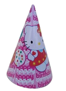 Парти шапки Хелоу Кити, 16см, 10броя