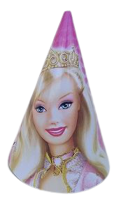 Парти шапки Барби, 16см, 50 броя