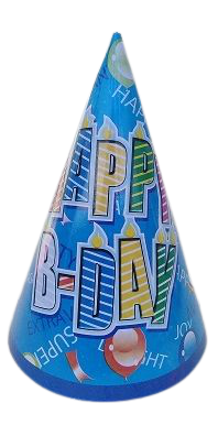 Парти шапки Happy Birthday, 20см, 10броя