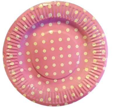 Чинийки 7'' , розови на бели точки