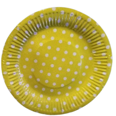 Чинийки 7'' , жълти на бели точки