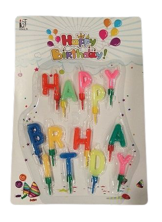 Свещички за рожден ден-букви Happy birthday